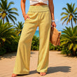 🎁 Hot Sale 50% OFF❤️Women's Smocked Waist Striped Gingham Pants