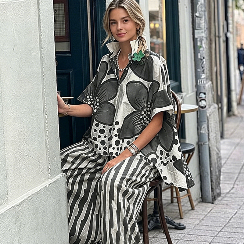 🔥 LIMITED TIME 50% OFF! 🚛 Women's Print Top & Pants 2-Piece Set