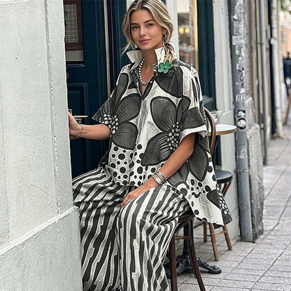 🔥 LIMITED TIME 50% OFF! 🚛 Women's Print Top & Pants 2-Piece Set
