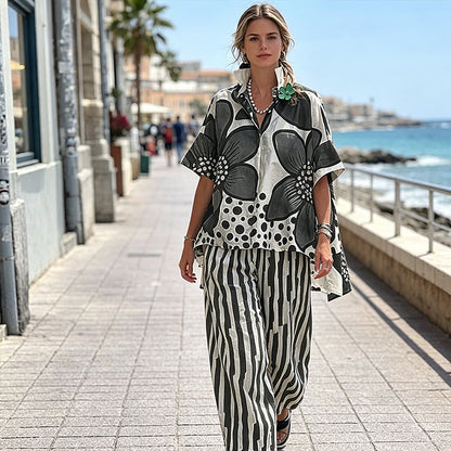 🔥 LIMITED TIME 50% OFF! 🚛 Women's Print Top & Pants 2-Piece Set