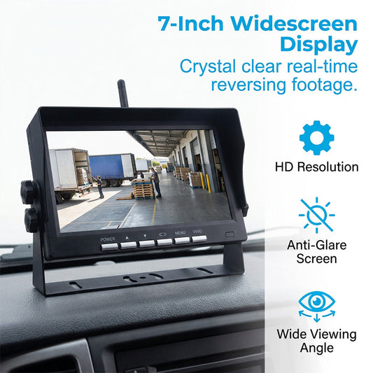 ⏳Time-Limited Special⏰7″ Wireless Backup Camera System – Stable 2.4G signal, 12V‑24V. Perfect for trucks & RVs. 🛡️✨