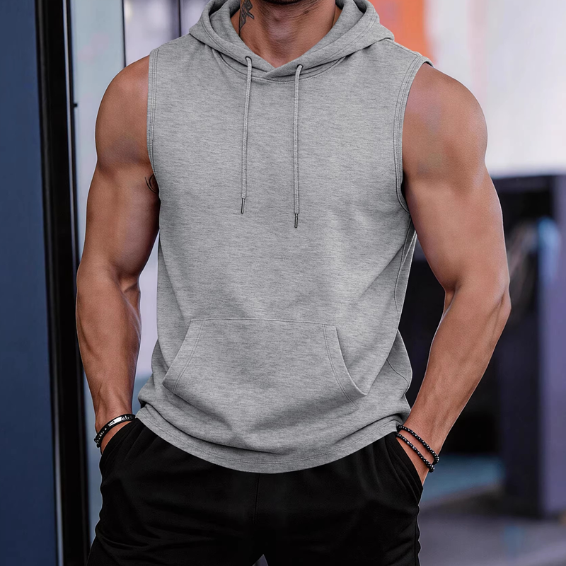 ⏳Limited-time 50% off⏰Men's Sleeveless Workout Hoodie with Pocket