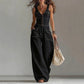 👖 LIMITED-TIME 50% OFF! 💥Women's Denim Jumpsuit – Sleeveless, V-Neck, Wide-Leg 💫