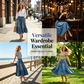 👗 Tiered Denim, Flattering A-Line Shape | Women's High-Waist Button Maxi Skirt