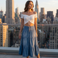 👗 Tiered Denim, Flattering A-Line Shape | Women's High-Waist Button Maxi Skirt