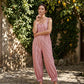 👒 LIMITED-TIME 50% OFF! ✨ Women's Striped Spaghetti Strap Jumpsuit – Relaxed, Breezy, Cotton 🌤️