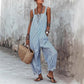 👒 LIMITED-TIME 50% OFF! ✨ Women's Striped Spaghetti Strap Jumpsuit – Relaxed, Breezy, Cotton 🌤️