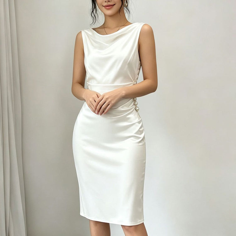📢📢50% OFF !! ⏰ Women’s Sleeveless Cowl Neck Midi Dress – Elegant, Chic & Effortless ✨