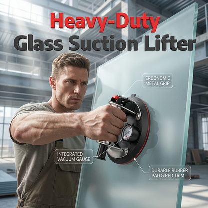 🥳SUMMER HOT SALE🥳50% OFF! 🔥8-Inch Glass Vacuum Suction Cup with Pressure Gauge