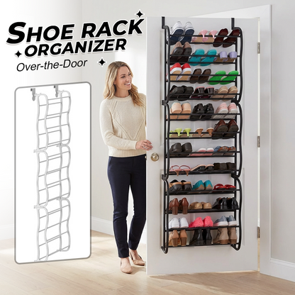 📢📢50% OFF !! ⏰ Over-the-Door Shoe Rack Organizer – 24 pockets & tool-free install – Fits standard doors, holds up to 24 pairs – perfect for entryway or closet 🚪✨