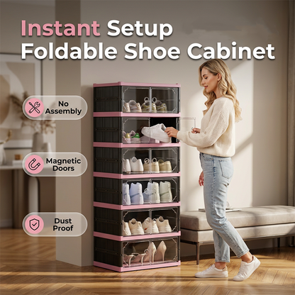 👟 50% OFF NOW! 🗄️Foldable & Stackable Shoe Cabinet with Clear Doors