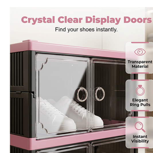 👟 50% OFF NOW! 🗄️Foldable & Stackable Shoe Cabinet with Clear Doors