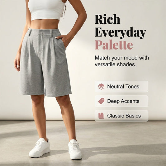 🏆LAST DAY SALE 50% OFF🔥Women's Casual High-Waist Pleated Shorts