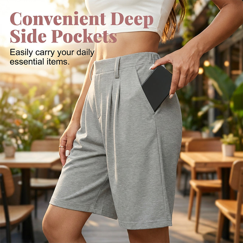 🏆LAST DAY SALE 50% OFF🔥Women's Casual High-Waist Pleated Shorts