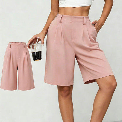 🏆LAST DAY SALE 50% OFF🔥Women's Casual High-Waist Pleated Shorts