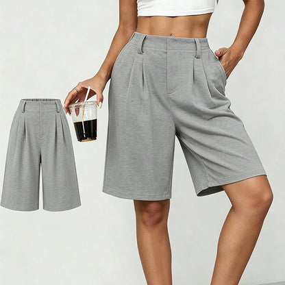 🏆LAST DAY SALE 50% OFF🔥Women's Casual High-Waist Pleated Shorts