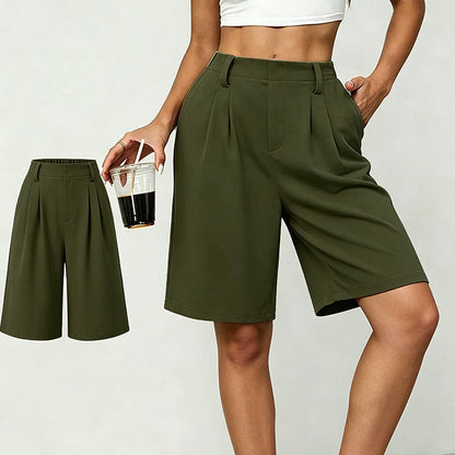 🏆LAST DAY SALE 50% OFF🔥Women's Casual High-Waist Pleated Shorts