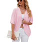Open-Front Half-Sleeve Cardigan 🧥✨ – Minimalist Solid Colour, Lightweight, S-2XL