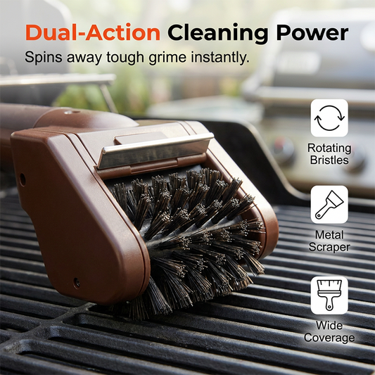 💥Up to 50% OFF!!Electric BBQ Grill Brush ⚡🧹 – Turbo Rotating Scrubber, Heavy-Duty Scraper, Fast Grease Removal, Universal Fit for All Grates – 240 Min Runtime