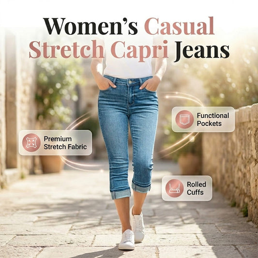 🎁 Hot Sale 50% OFF 🔥Women's Casual High Waist Stretch Capri Jeans