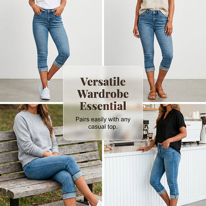 🎁 Hot Sale 50% OFF 🔥Women's Casual High Waist Stretch Capri Jeans