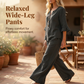 👚👖 Women's Set with Ruffled Top and Wide-Leg Trousers – Elegant & Comfortable ✨