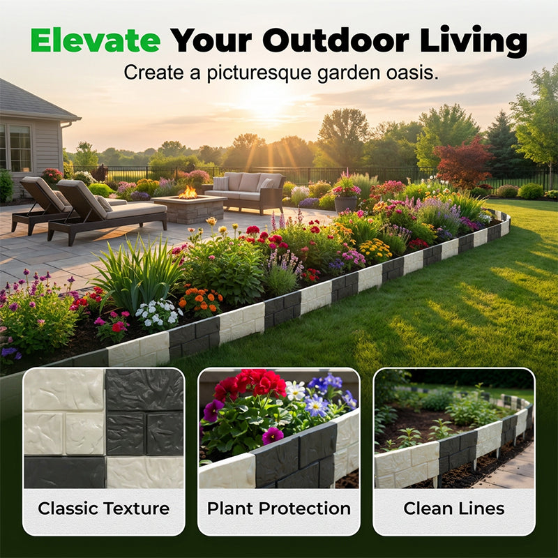 🥳2026 HOT SALE🥳💞 50% OFF!👁️Interlocking Faux Stone Garden Edging