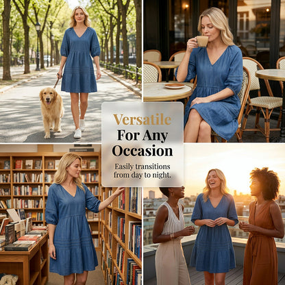 🔥New Arrivals & Special Offers-Women's Loose Fit Casual Denim Dress