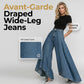🔥Hot Sale 50% OFF🔥Women's High-Waist Wide-Leg Jeans with High-Low Hem