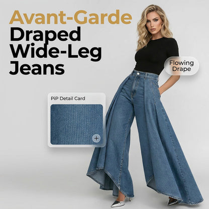 🔥Hot Sale 50% OFF🔥Women's High-Waist Wide-Leg Jeans with High-Low Hem