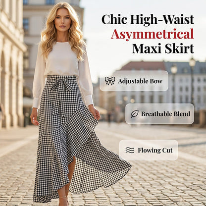 ⏰🔥LIMITED TIME 50% OFF!🔥Women's High-Waist Asymmetrical Ruffle Maxi Skirt