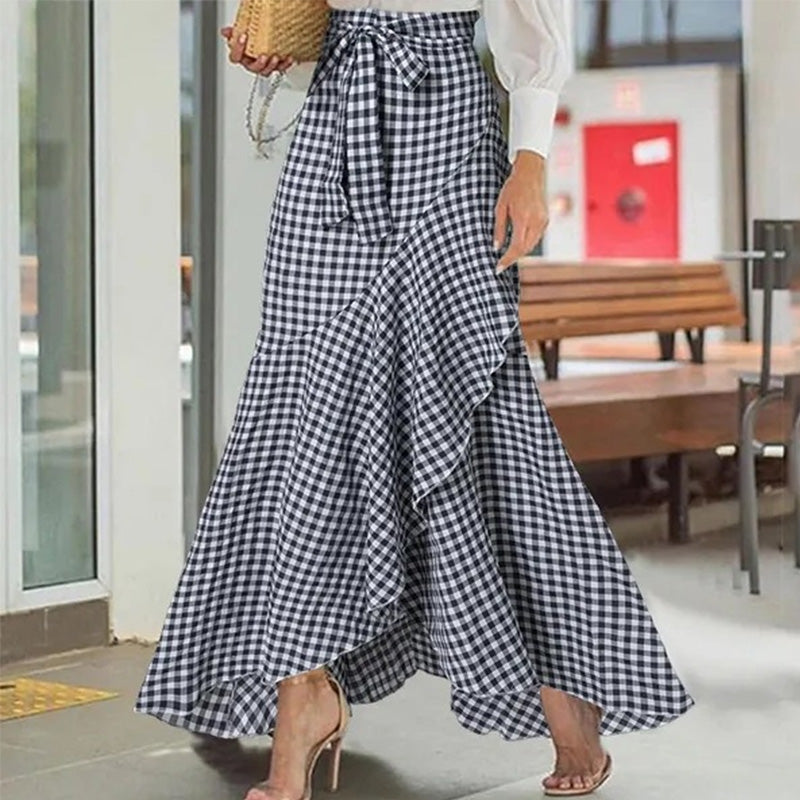 ⏰🔥LIMITED TIME 50% OFF!🔥Women's High-Waist Asymmetrical Ruffle Maxi Skirt