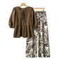 🚗LAST DAY SALE 50% OFF⚡Casual Tie-Neck Blouse and Wide-Leg Pants Outfit