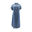🔥50% Off Hot Sale🚀Free Elegant Gift🎁Women's V-Neck Zip-Up Denim Maxi Dress👗