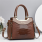 💎2026 Hot Sale✨Women's Vintage Glossy Croc-Embossed Handbag – Chic, Spacious & Effortlessly Elegant
