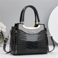 💎2026 Hot Sale✨Women's Vintage Glossy Croc-Embossed Handbag – Chic, Spacious & Effortlessly Elegant