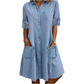 ⏰🔥LIMITED TIME 50% OFF!🔥Women's Casual Loose Fit Denim Dress with Pockets