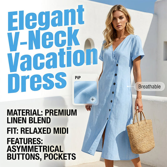 Women's Blended Fabric Button Midi Dress