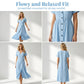 Women's Blended Fabric Button Midi Dress