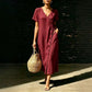 Women's Blended Fabric Button Midi Dress