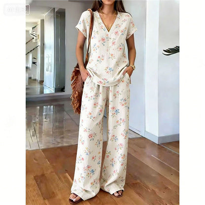 👗 LIMITED-TIME 50% OFF! ✨ Women's Printed Top & Pants Set – Boho Prints, Relaxed Fit, Vacation Ready 🌴