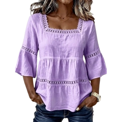 ⏳Limited-time 50% off⏰ Elegant Square Neck Summer Blouse🌸👚