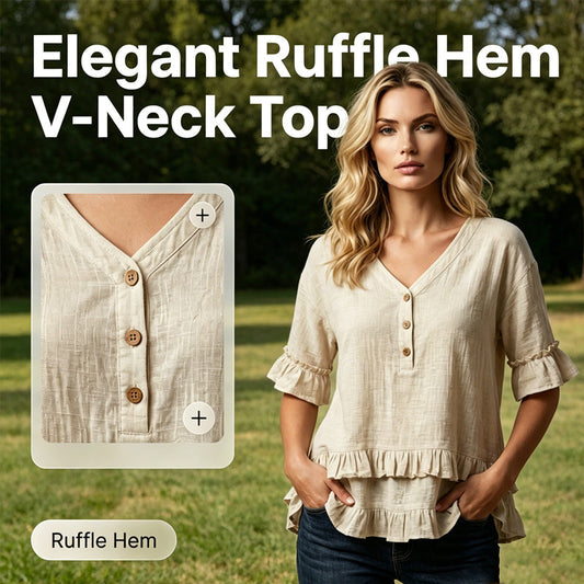 ⏰LIMITED-TIME OFFER🌸 V-neck ruffle top | Breathable textured fabric—feminine and flattering