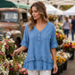 ⏰LIMITED-TIME OFFER🌸 V-neck ruffle top | Breathable textured fabric—feminine and flattering