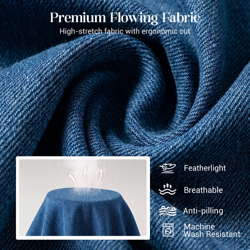 👖 50% OFF NOW! 🧵 Women's Denim Sleeveless Set – Mock Neck Top & Pants – Breathable, Effortless & Chic 🌾