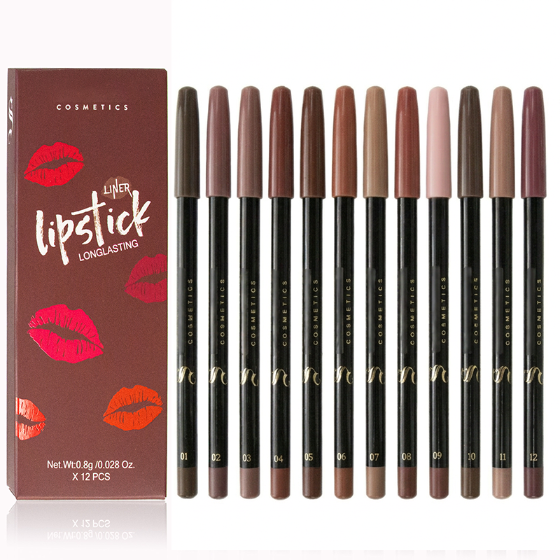 12-Piece Matte Lip Liner Pencil Set