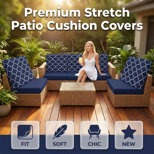 💗LAST DAY SALE 50% OFF⚡50K+ SOLD💕Patio Sofa Cushion Cover – Stretch, Water-Resistant ✨