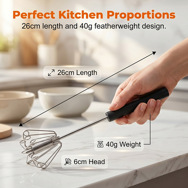 🥚🍳 Semi-automatic stainless steel hand whisk 🔧✨