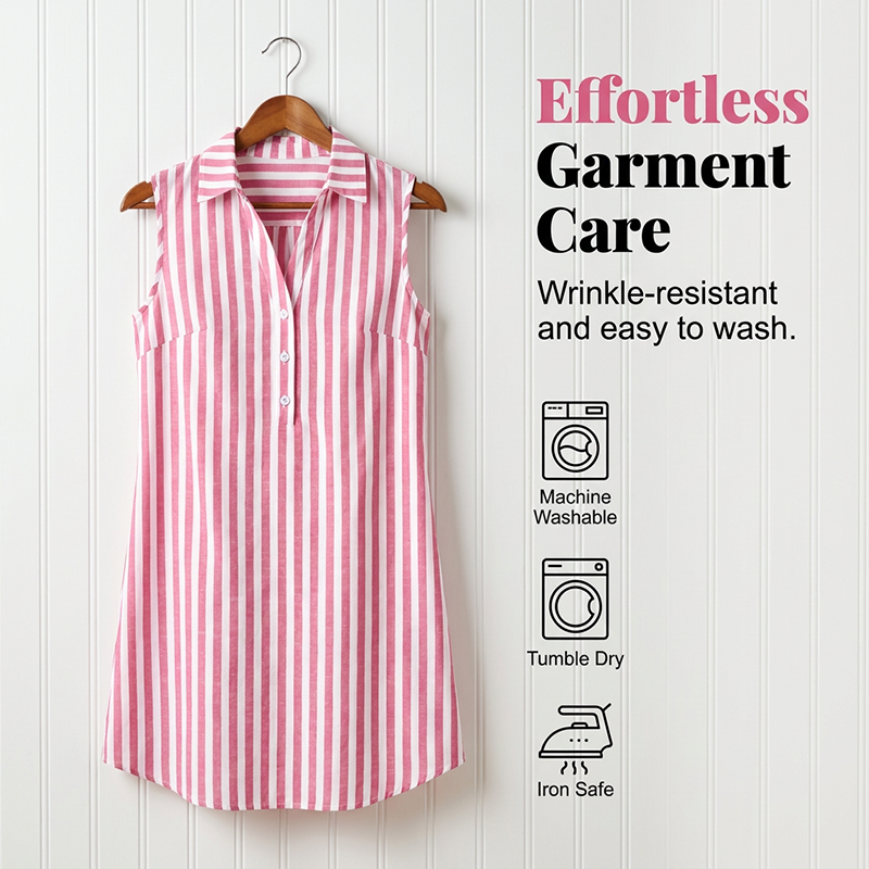 🔥 Today Only! 50% OFF – Women’s Sleeveless Striped V-Neck Shirt Dress