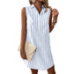🔥 Today Only! 50% OFF – Women’s Sleeveless Striped V-Neck Shirt Dress